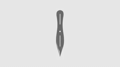 Throwing Knife Rotating on a Transparent Background. Seamless Loop. 4K Stock Footage 311447774