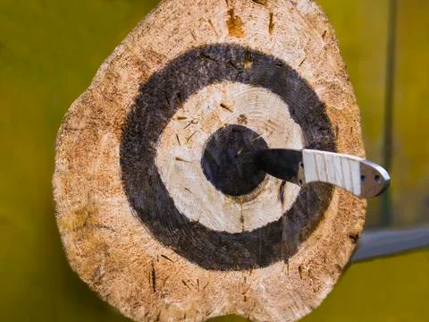 Throwing knives in the open air Stock Photos