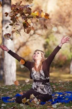 Throwing leaves Stock Photos
