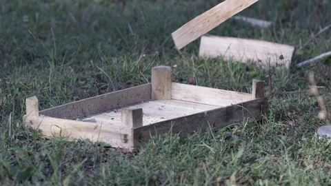 Throwing logs in to the basket Stock Footage 119104883