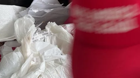 Throwing a MAGA Hat Into the Garbage - Bettendorf, IA - October 18, 2025 Stock Footage 319405374