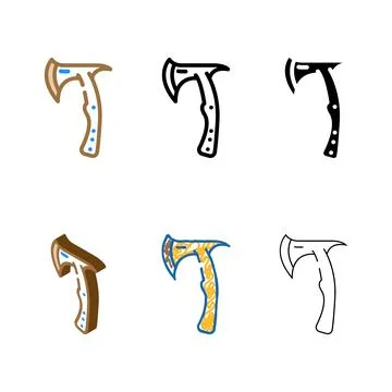 Throwing mix axe tool color icon vector Stock Illustration