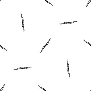 Throwing ninja knife pattern seamless black Illustrazione stock