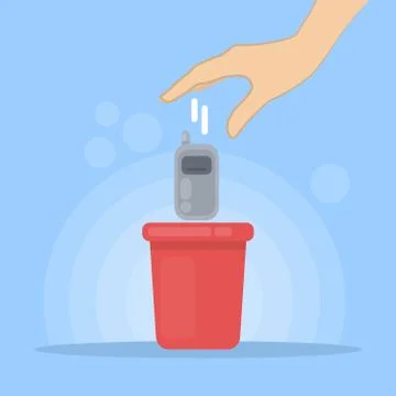 Throwing old phone. Stock Illustration