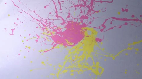 Throwing paint on white paper, Slow Motion Stock Footage 21929504