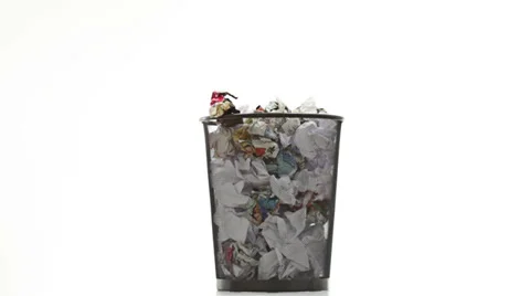 Throwing paper into the waste basket Stock-Footage 34150254