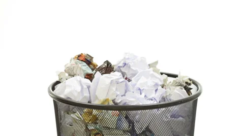 Throwing paper into the waste basket Video stock 34150280