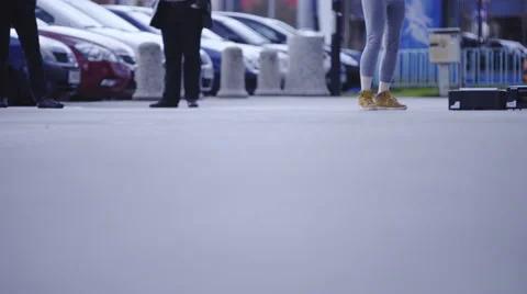Throwing photocopy printer on ground 4K Stock Footage 52960782