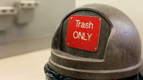 Throwing pieces of paper into trash can Video stock 773320