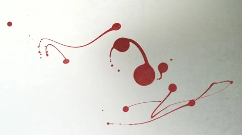 Throwing red paint on white paper, Slow Motion Stock Footage 22227783