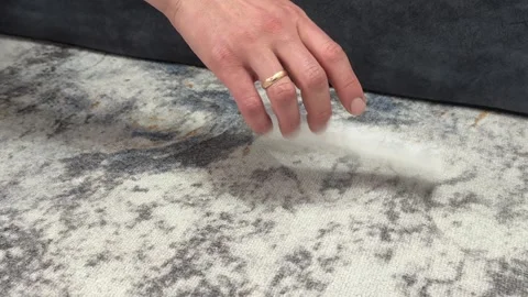 Throwing a remote control onto a carpet Video stock 335074398