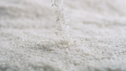Throwing rice over pile of rice. Slow Motion. Vidéo 95941553