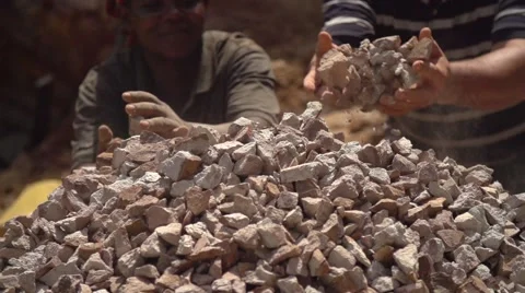 Throwing Rocks in Slow Motion Stock Footage 40927105