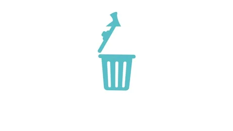Throwing rubbish in dustbin, Trash can icon . Office trash icon animation b.. Video stock 265878357