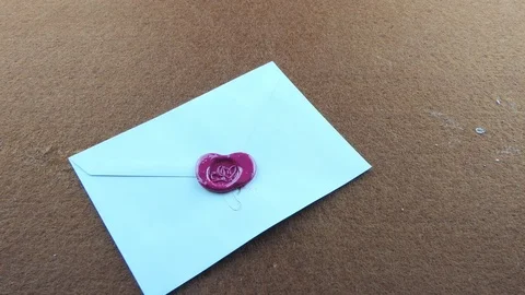 Throwing sealed letters on the table Video stock 102797403