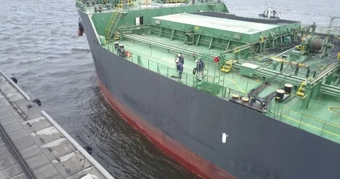 Throwing ship docking line Stock Footage 104083211
