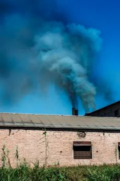 Throwing smoke by chimneys Foto stock