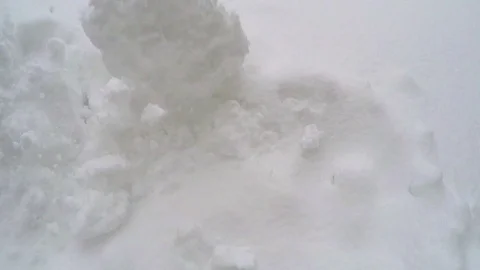 Throwing snow on the pile Stock Footage 91324633