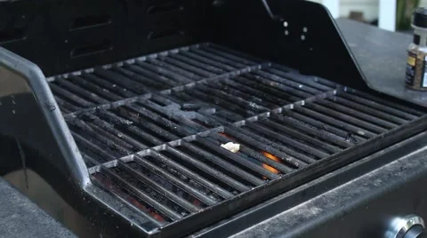 Throwing Steaks On The Grill Stock Footage 53232844