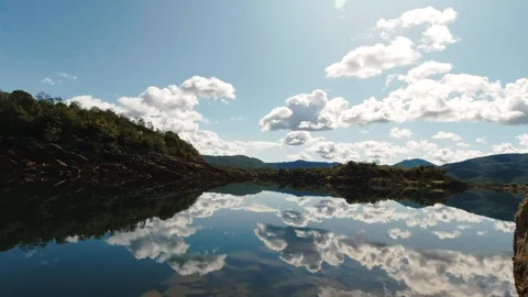 Throwing a stone in a lake Stock Footage 129822947
