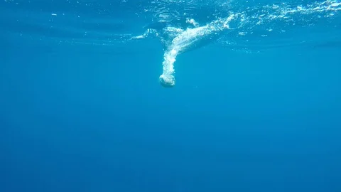 Throwing stone into sea Stock Footage 90230860