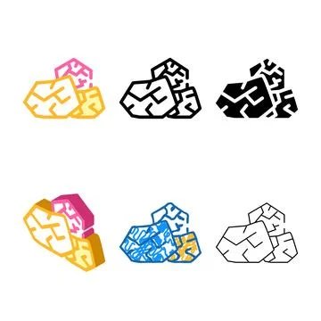 Throwing stones color icon vector edition Stock-Illustration