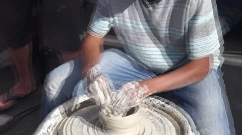 Throwing on wheel Stock Footage 50545042