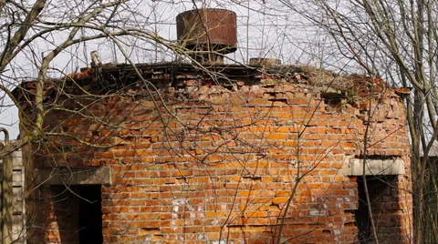 The thrown red brick construction Video stock 62538937