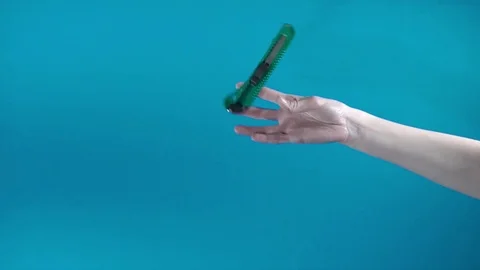 Throws and rotates the clerical knife Stock Footage 85322063