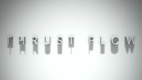 Thrust flow 3D title animation with shadows on a white background 스톡 동영상 296862820