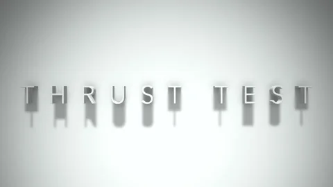 Thrust test 3D title animation with shadows on a white background Stock Footage 297567960