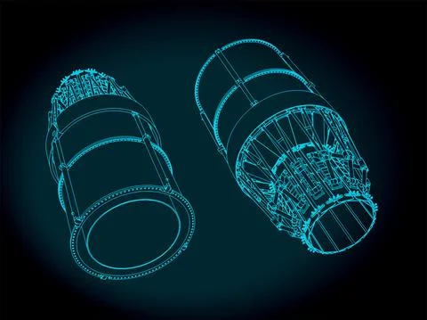 Thrust vector control nozzle Illustrazione stock