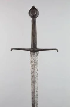 Thrusting Sword (Estoc) Made 1380 1410 Germany. Steel, iron, brass, and oa... Stock Photos