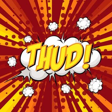 THUD wording comic speech bubble on burst Stock Illustration