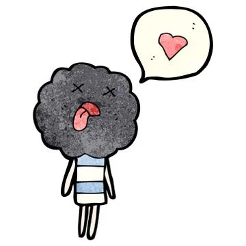 Thuder head cloud cartoon character Stock Illustration