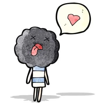 Thuder head cloud cartoon character Stock Illustration