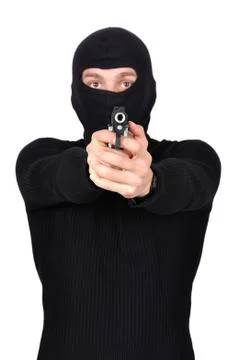Thug with gun Stock Photos