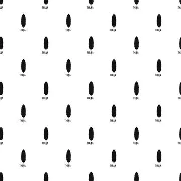 Thuja tree pattern seamless Stock Illustration