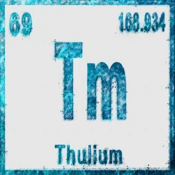 Thulium Chemical Element Blue on White Stock Illustration