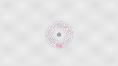 Thulium Tm Bohr Atom Model Clean No Text Animation Video Overlay Alpha 4K Video stock 339367578
