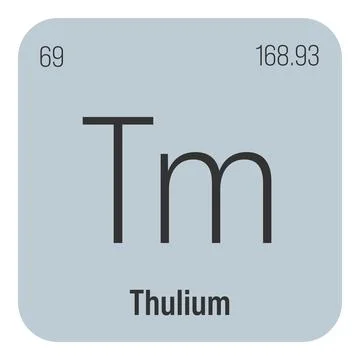 Thulium, Tm, periodic table element Stock Illustration