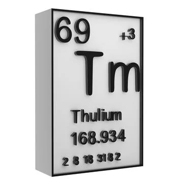 Thulium,Phosphorus on the periodic table of the elements on white blackgrou.. Stock Illustration