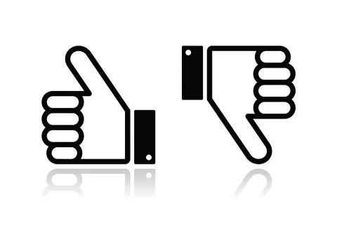 Thumb up and down black icon - social media Stock Illustration