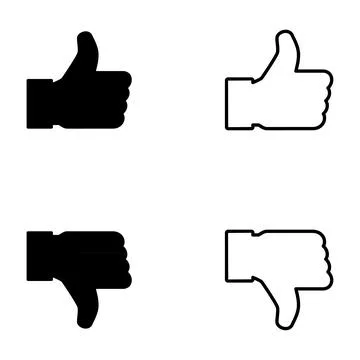 Thumb up and down icon, like finger vector illustration sign, business social Stock Illustration