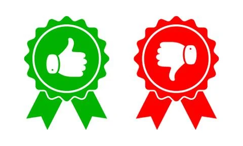 Thumb up and down icons. Vector illustration. Stock Illustration