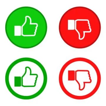 Thumb up and down icons. Vector illustration. Stock Illustration