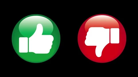Thumb up and thumb down, like and dislike symbols, 4K animation Stock Footage 288365071