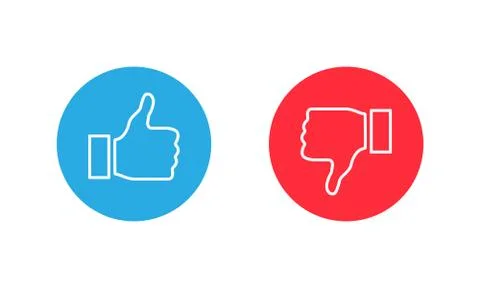 Thumb up and thumb down icon. Like and Dislike. Vector illustration EPS 10 Stock Illustration