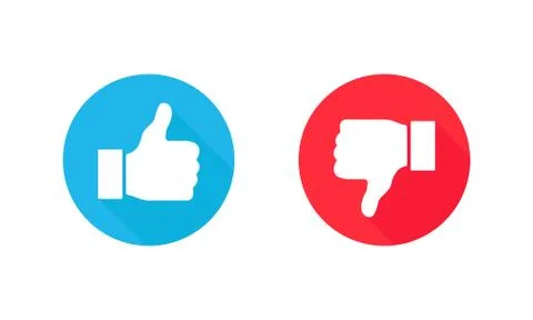Thumb up and thumb down icon. Like and Dislike. Vector illustration. EPS 10 Stock Illustration