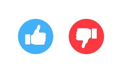 Thumb up and thumb down icon. Like and Dislike. Vector illustration. EPS 10 Stock Illustration